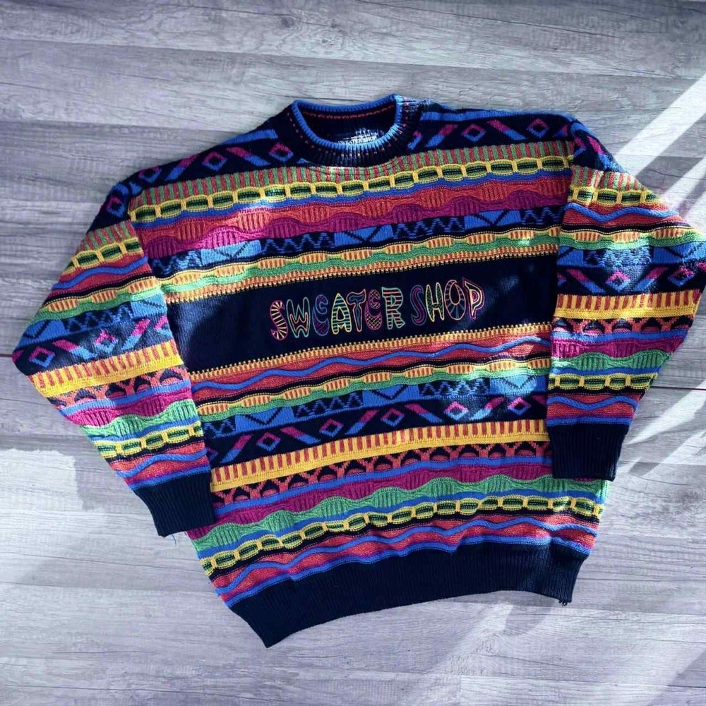 Vintage 90s The Sweater Shop 3D Knit Multi-Color Sweater